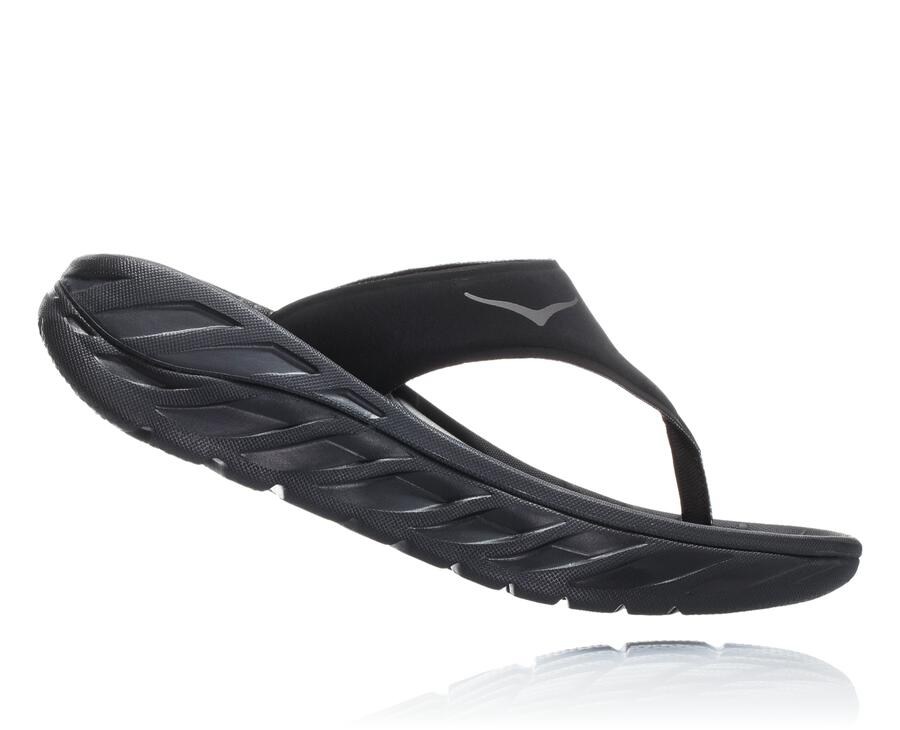 Sandals Womens - Hoka One One ORA Recovery Flip - Black - IKPQHWX-50